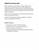 Informe de tes Objetivos Generales