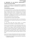 LA IMPORTANCIA DE LOS NEGOCIOS INTERNACIONALES Y GLOBALIZACIÒN EN UNA CARRERA.
