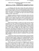 ENSAYO DE LA CONFERENCIA SOBRE ETICA DE LUDWIG WITTGENSTEIN: MÁS ALLÁ DEL LENGUAJE SIGNIFICATIVO