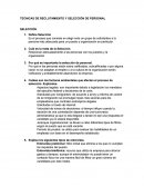 TECNICAS DE RECLUTAMIENTO Y SELECCIÓN DE PERSONAL