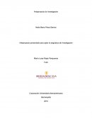 Anteproyecto presentado para optar la asignatura de Investigación