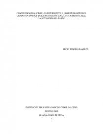 CONCIENTIZACIÓN SOBRE LOS ESTEREOTIPOS A LOS ESTUDIANTES. Página 1