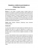 Desastres y resiliencia post desastre en Chilpancingo, Guerrero