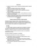 Estado de situación financiera o balance general.