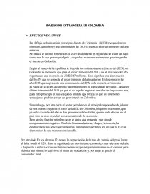Inversion extranjera directa en Colombia. Página 1