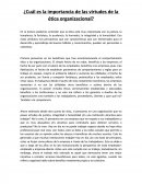 ¿Cuál es la importancia de las virtudes de la ética organizacional?