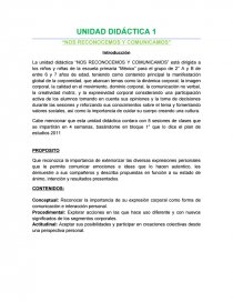 UNIDAD DIDÁCTICA 1 “NOS RECONOCEMOS Y COMUNICAMOS”. Página 1