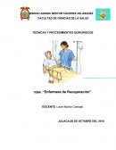 TEMA: “Enfermera de Recuperación”.