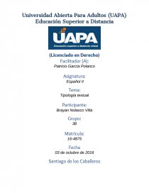 Tipología textual. Los tipos de prosa. Página 1