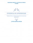 Selección de un sistema de control en el proceso productivo”