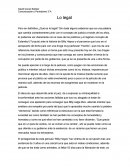 Lo legal Pero en definitiva ¿Qué es lo legal?