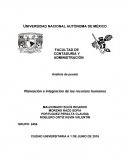 Planeación e Integración de los recursos humanos.