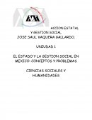 EL ESTADO Y LA GESTION SOCIAL EN MEXICO: CONCEPTOS Y PROBLEMAS.