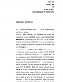 Sentencia juicio ejecutivo mercantil Juzgado de Paz