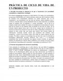 PRÁCTICA DE CICLO DE VIDA DE UN PRODUCTO