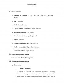 INFORME PSICOLÓGICO. WISC. Página 1
