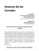 Elaboración de cereales con aire y lentejas para reducir obesidad