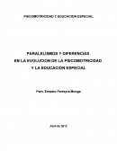 PARALELISMOS Y DIFERENCIAS EN LA EVOLUCION DE LA PSICOMOTRICIDAD Y LA EDUCACION ESPECIAL