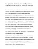 La aplicación de conocimientos en dibujo técnico dentro del contexto laboral y la prevención de riesgos