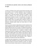 Importancia de aprender cultura como futuros profesores de inglés.