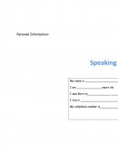 Personal Information Speaking and Written Test