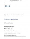 Trabajo Integrador Final Informe de lectura Procesamiento de Datos I.
