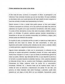Reporte: Cómo amarnos los unos a los otros. Página 1