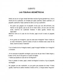 Cuento para niños Las Figuras Geométricas. Página 1