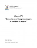 Informe N°4 “Elementos sensitivos primarios para la medición de presión”