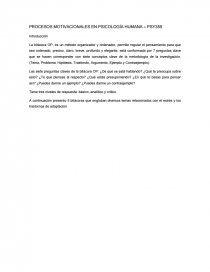 PROCESOS MOTIVACIONALES EN PSICOLOGÍA HUMANA – PSY355. Página 1