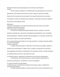 Información financiera sobre participaciones en asociaciones en participación. Página 1