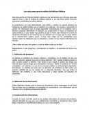 Los ocho pasos para el análisis de políticas públicas.