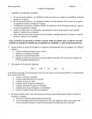 Estequiometria Evaluación integradora