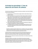 Actividad de aprendizaje. Fase de desarrollo del diseño de software.