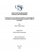 Participación de los padres de familia en el aprendizaje de sus hijos de la Institución Educativa Primaria N° 72687 de Caravilque”