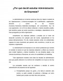 ¿Por qué decidí estudiar Administración de Empresas?.