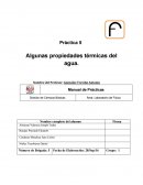 Algunas propiedades térmicas del agua.