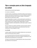 Consejos para un buen lenguaje no verbal