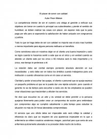 El placer de servir con calidad Autor Roon Makan. Página 1