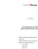 Levantamiento de información para mantenimiento.