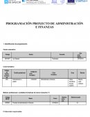 PROGRAMACIÓN PROXECTO DE ADMINISTRACIÓN E FINANZAS.