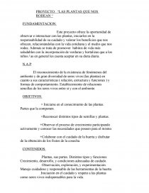 PROYECTO: “LAS PLANTAS QUE NOS RODEAN “. Página 1