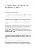 REFLEXION SOBRE LA PELICULA “LA NOCHE DE LOS LAPICES”