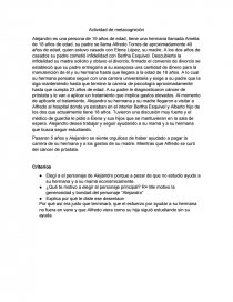 Literatura. Act. de metacognicion etapa 2. Página 1