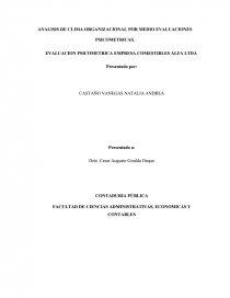 EVALUACION PSICOMETRICA EMPRESA COMESTIBLES ALFA LTDA.. Página 1