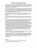 Informe de Lectura Crítico.