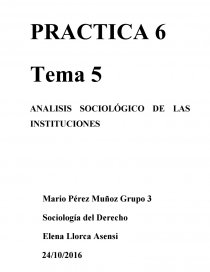 ANALISIS SOCIOLÓGICO DE LAS INSTITUCIONES. Página 1