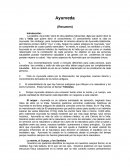 AYURVEDA. a palabra ‘Ayurveda’ viene de dos palabras Sánscritas: Ayu que quiere decir la vida y Veda que quiere decir el conocimiento