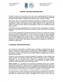 BASURA, RECURSO DESPERDICIADO. Página 1