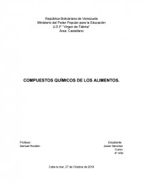 COMPUESTOS QUÍMICOS DE LOS ALIMENTOS. Página 1